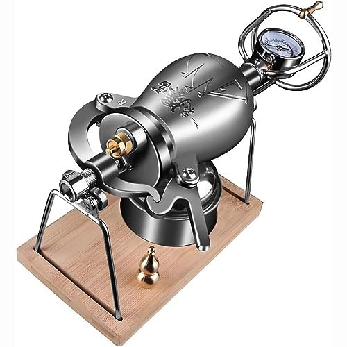 WOTZOV Premium-Hand-Popcornmaschine, Kleiner Getreideverstärker aus Edelstahl für zu Hause, nostalgische Vintage-Mini-Popcornmaschinen, mit Sicherheitsventil, abnehmbarem Lager,