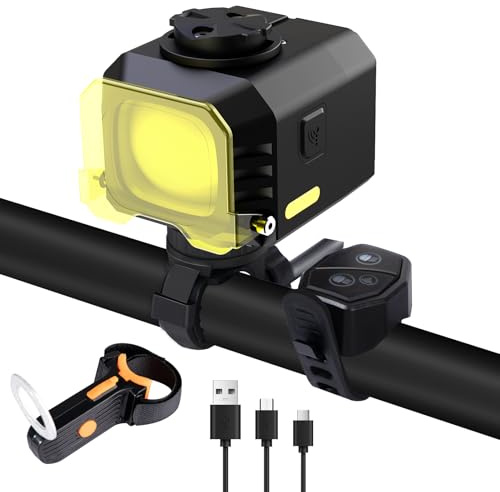 LoTanop Ultra-Bright Rechargeable Bike Light, IPX5 8 Modes Including Fog Lights, Type-C Fast Charging, Rear Light with 5 Modes – Ideal for Night Riding, Mountain Biking, Commuting, Road Cycling