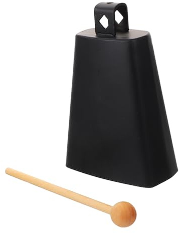 Abaodam Metall Kuhglocke mit Stock für Schlaginstrument Lärmmacher Kuhglocke für Sportveranstaltungen und Partys Anfeuerungsglocke für Musik und Rhythmus