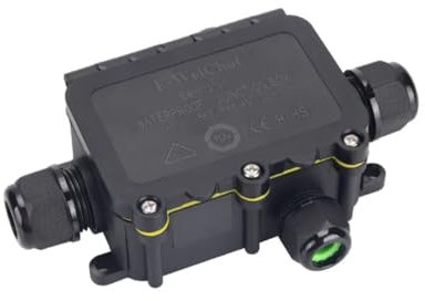 Ip68 Waterproof Junction Box Outdoor - 3 Way Electrical Junction Box For Cable Connector - Weatherproof Electric Box For Garden, Cctv, Led Lights - Black Plastic Project Box (3-WAY)