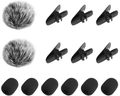 atnayo 8 PCS Microphone Cover Foam, Pop Mic Filter Shield for Lapel Mics Clip on Mics, Classroom, Conference Room