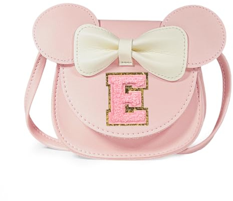 Bliceon Girls Handbag, Personalized Kids Purse, Little Mouse Ears Pink Wallet – Toddler Gift, Birthday Gift for Girls Ages 3-8 Years Old（E）