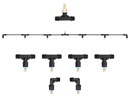 6-Nozzle Poly Boom Wand with 3/8 Brass Fitting, 7.5 Ft. ATV sprayer Boom, Wide-Coverage Agricultural & Lawn Spray Attachment for Tractors/UTVs (Fiberglass Wand)