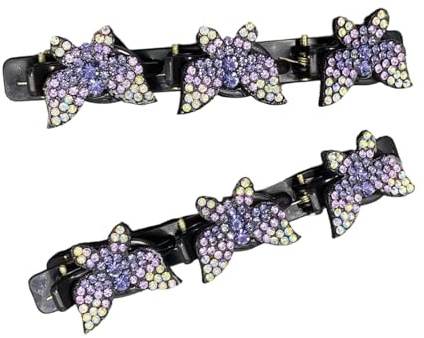 1 paire de pinces à cheveux en acrylique avec strass étincelants avec design double couche pratique pour un usage quotidien