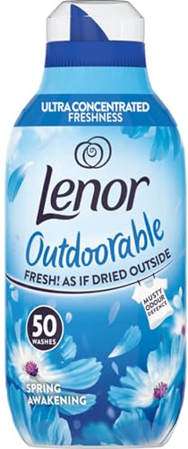 Lenor Outdoorable Fabric Conditioner Spring Awakening 50 Washes 700ml Long Lasting Freshness Ultra Concentrated Fabric Softener Outdoor Fresh Scent Clothes Care for Laundry Bedding Towels and Apparel