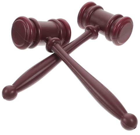 BESPORTBLE 2pcs Boys and Girls Judge Hammer Toy Gavel Set for Role Play Auction Cosplay Plastic Mallet Plaything for Children