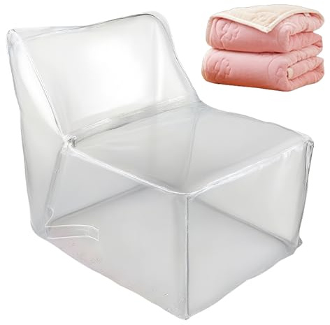 Penlimly Puf de almacenamiento de animales de peluche, funda transparente para silla de puf, organizador de juguetes de peluche reutilizable para adultos y niños, decoración de habitación relajante