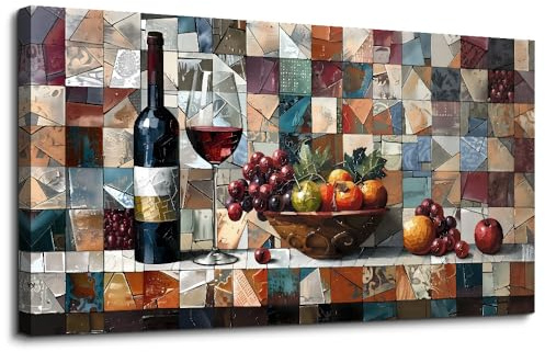 hyidecorart Modernes Bilder Wohnzimmer Aesthetic Küche Gemälde 50x100 cm | Kunstmotiv, HD-Druck, Einfach Aufzuhängen, Großformat, Leinwandgewebe, Harmonische Wanddeko, Geschenk, Schnelle Montage