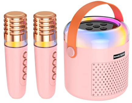 Petite Machine À Karaoké - Boîte à Sons avec Lumières LED,Enceinte Portable avec Microphone | pour Maison Pratique du Chant Rassemblement Familial Fête d'anniversaire