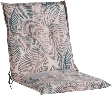 GO-DE 20354-02 Sesselauflage, nieder, circa 100 x 50 x 8 cm, anthrazit / grau / rot Streifen