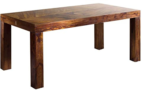MASSIVMOEBEL24.DE Table à Manger Sheesham Brun laqué Metro Life #171 | 180x90x76 cm (BxTxH)48kgModernedémontémassif
