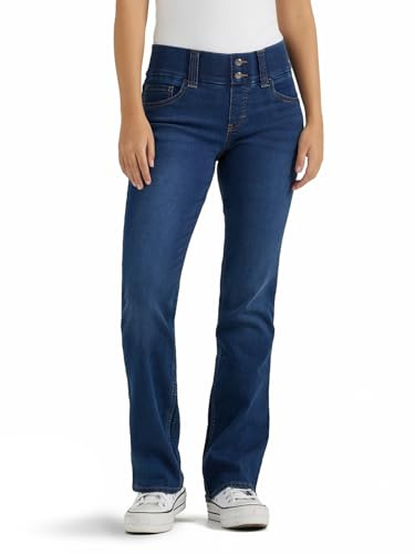 Riders by Lee Indigo womens Pull on Waist Smoother Bootcut Jeans, Dark Wash, 12 US
