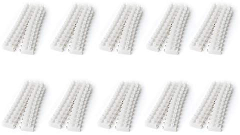 edi-tronic 10 Paare Lüsterklemmen steckbar bis 2,5 mm² 12-polig 12 Fach Kabel Klemmen weiß