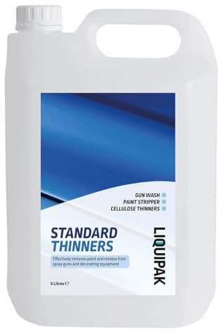 Liquipak Standard Paint Thinner 5 litres – Cellulose Gun wash, Brush Cleaner & Paint thinner. Ideal for Spray Guns, Paint Stripping & Professional use