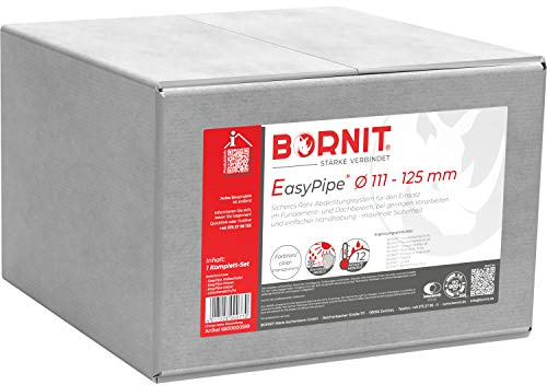 BORNIT EasyPipe Kabeldurchführung Einbau nachträglich möglich [DIN18533] 111-125mm Kabeldurchführung wasserdicht Ringraumdichtung Mauerdurchführung Glasfaserkabel Kabel Hauseinführung Dichtung Garage