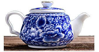 Cinese Jingdezhen Teiera Antica ad Alta capacità Dipinta a Mano Teiera in Ceramica di Porcellana Blu e Bianca - No.28