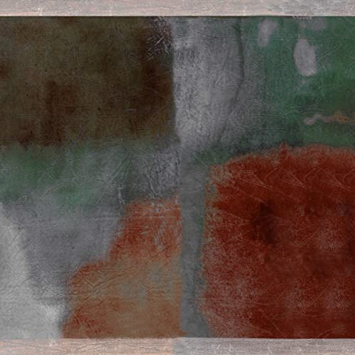 Dundee Deco DDAZBD9401 Tapetenbordüre zum Abziehen und Aufkleben, abstrakt, grau, rot, grün, Pinselstriche, Retro-Design, 4,57 m x 17,78 cm, selbstklebend