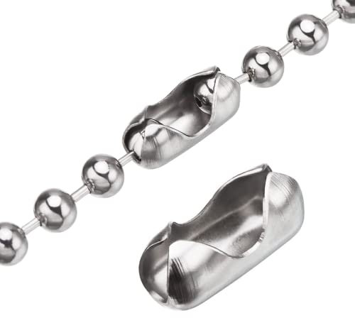 IRYNA 20 Pack Replacement Vertical Roman Roller Vertical Blind Ball Chain Cord Connectors, Stainless Steel Ball Chain Connector Clasps Fits 4.5mm Beaded Ball Chain