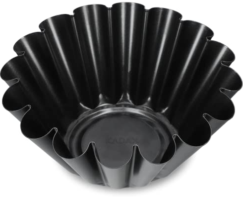 KADAX Moule à Kouglof en Tôle Antiadhésif - Gâteau Haut Ondulé - Pour Tartes au Bol et Chocolat - Couronne 21 cm - Noir
