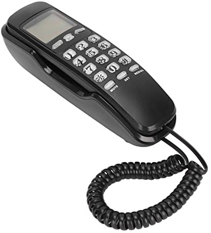 Goshyda Téléphone Filaire, Téléphone Filaire de Bureau Mural, Identification de L'appelant avec Réduction du Bruit en Un Clic, Adapté au Bureau de L'hôtel à la Maison