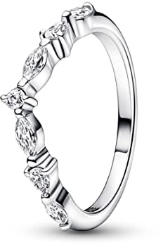 PANDORA Timeless Wishbone Funkelnde Schliffe Ring aus Sterling-Silber mit Cubic Zirkonia, Gr. 60, 192390C01-60