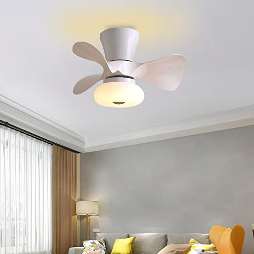 ATEEZ Lampara Ventilador Techo Dormitorio LED Regulable Motor Reversible Infantil Ventilador Techo con Luz Y Mando A Distancia Silencioso 6 Velocidades Ventilador de Techo con Luz Salon Comedor-White