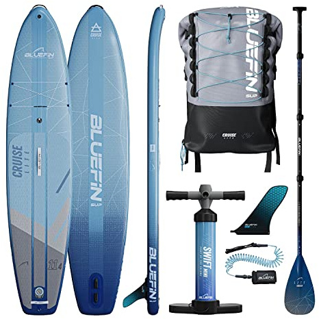 Bluefin Cruise Lite SUP Paddleboard, Paddleboards für Erwachsene, Stand Up Paddleboard, SUP Board, Stand Up Paddleboarding, 11'4ft Bluefin Sup. Leichtes Paddleboard, Kompaktes SUP Paddleboard