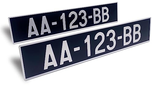 2 Plaques d’immatriculation Collection pour Voiture - Plaques Auto Aluminium - Collection Noire - 520 x 110 mm - résistance aux Chocs, aux intempéries et Anti UV