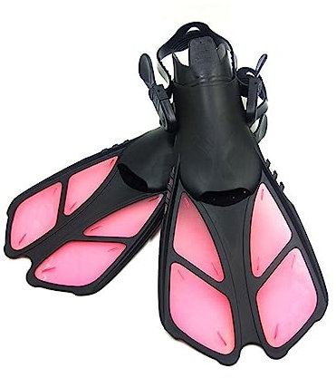 YIORYO Lange Tauchflossen, weiche Tauchflossen mit offenem Absatz, TPR Slip-on-Typ, rosa Schwimmflossen for Schnorcheln for Taucher for Sommertauchen (Size : S/M)