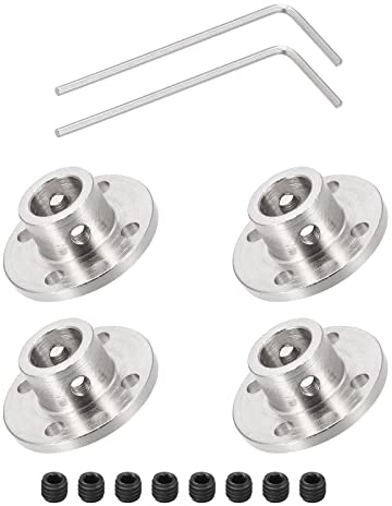 DMiotech 4 Pack 11mm Flansch Kupplung Anschluss Starre Leitfaden Welle Unterstützung Kuppler Welle Kupplung mit M2 Sechskant Schlüssel und Schrauben für Basteln RC Modell Motoren
