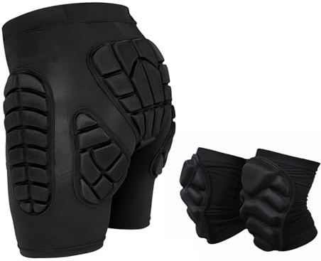 Lixada Pantaloni protettivi imbottiti, pantaloncini protettivi da snowboard, pantaloni protettivi per bambini, uomo e donna, imbottiti 3D, per snowboard, pattinaggio e sci