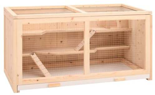 vidaXL Hamsterkäfig 104 x 52 x 54 cm Massivholz Tanne