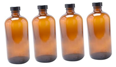 Zerodeko 4pcs 500ml Brown Glass Bottles Bakelite Lids, Sealing Honey Pot and Storage Jam Jar for Kitchen Use, Reusable Environmental Friendly Glass Container for Home