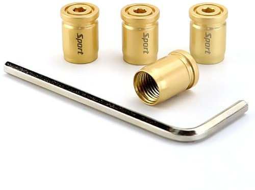 4 Stück Legierung Auto Reifen Ventilkappen für Renault Twingo III 2014-2018, Korrosionsbeständig Auslaufsichere Ventilkappen Auto Zubehör,Gold