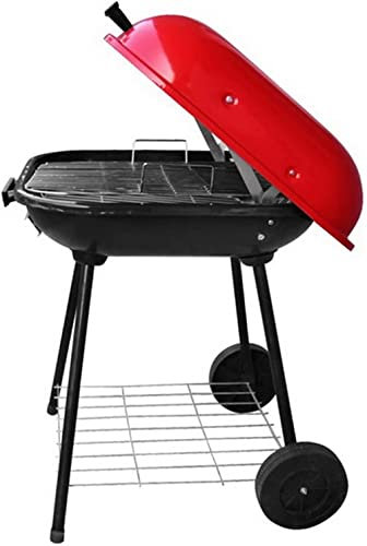 Holzkohlegrills Holzkohlegrills Tragbarer Hamburger-Grillwagen Grillofen mit Abdeckung Outdoor-Terrasse Camping-Party-Kochwerkzeug