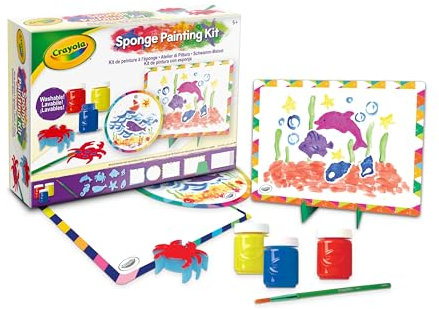 CRAYOLA - Set Atelier di Pittura, per Dipingere con Tempere Lavabili e Spugnette, Attività Creativa per Bambini, da 5 anni, 04-2950