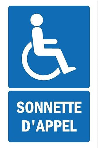 Call bell, informational sign FR068 - Self adhesive sticker (200mm x 150mm)