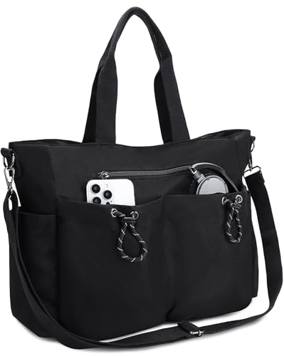 VX VONXURY Damen Shopper Tasche Mittelgroß – Leichte, Wasserabweisende Umhängetasche mit Mehreren Fächern & Abnehmbarem Schultergurt – Geräumige Arbeitstasche für Büro, Uni & Reisen