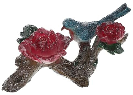 Cabilock -figur Zum Sammeln Vogelstatue Aus Harz Farbwechselndes Teedekor Mit Porzellanblumen Garten Und Bürodeko