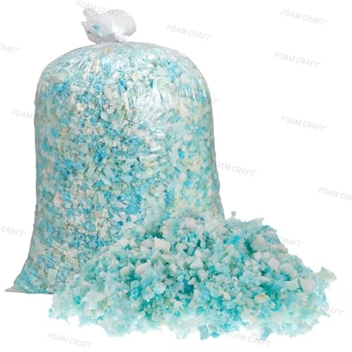 FOAM CRAFT® Shredded Foam Bean Bag Filling, High Density Upholstery & Gel Memory Foam Crumbs for Cushion Inserts, Flakes for futon, Cushion Foam for Pillows, Dog Bed & Couch Cushions (1, Kilograms)