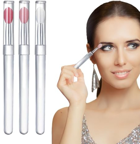 Cepillo de labios de silicona, aplicador de labios de silicona | 3 pinceles de labios portátiles de silicona,Aplicador de maquillaje para lápiz labial, Kits de herramientas de belleza, cepillos de