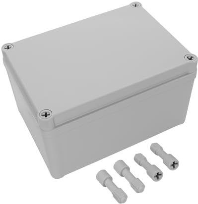 LeMotech IP67 vattentät kopplingsdosa, ABS-plast elbox, dammsäkert hölje för elektronik, anslutningslådor för gör-det-själv-projekt, grå, 175 x 125 x 100 mm