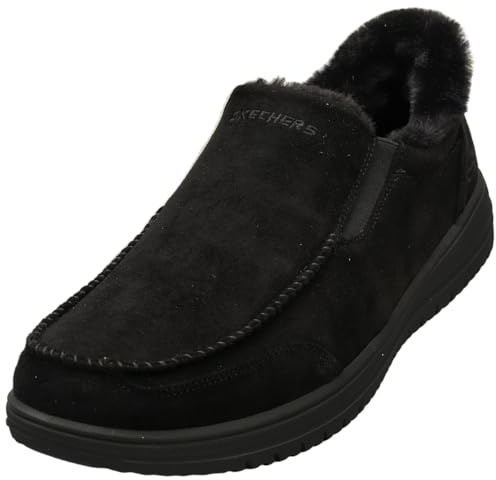 Skechers Men's Murette Scofield Slip-In Trainers, Black Microfiber, 9 UK