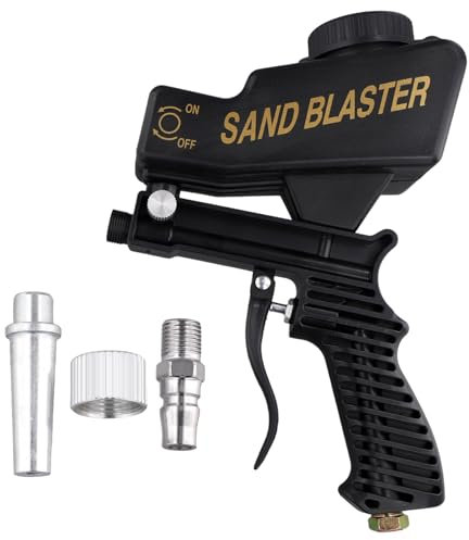Bosiyrggrl Sandblasting Tool Portable Adjustable 90psi Handheld Pneumatic Blasting Tool Set Small Sand Blasting Machine