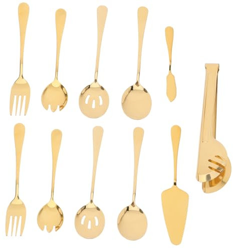 Alipis Cubiertos Inoxidable 11piezas Juego De Tenedor Para Buffet Kit De Utensilios Para Comer Occidental