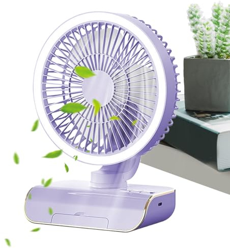 Naqqios Ventilador Oscilante De Mesa - Ventilador Oscilante Recargable, Portátil | Personal De 5 Velocidades Con Control Remoto, Enfriador De Aire Multifuncional, De Escritori