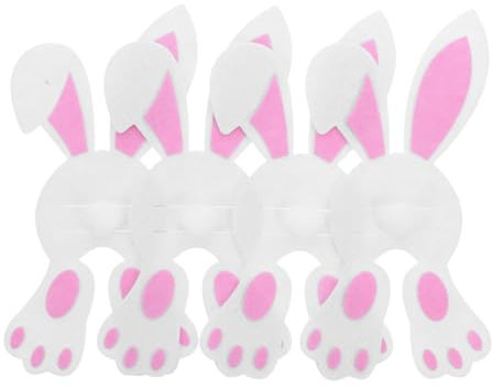 DECOMELODY 4stücke Ostern Besteckhalter in Hasenform Bestecktaschen Für Gabeln Löffel Organizer Und Tischdekoration Aus Strapazierfähigem Stoff Für Party Picknick