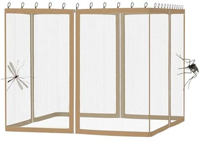 Large Mosquito Net for Outdoor Gazebo Universal Fly Net Replacement Screen Walls Garden Patio Side Curtains 305x365x220 cm White Mosquito Nets for Pergola and Outdoor Spaces