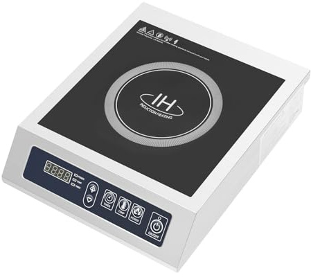 Einzel Induktionskochplatte, Induktionskochfeld with 24-Stunden-Timer, 11 Leistungsstufen und 10 Temperaturstufen, 50/60Hz Tragbares Induktionskochfeld für Hausküchen, Hinterhofkochen und Wohnmobilen