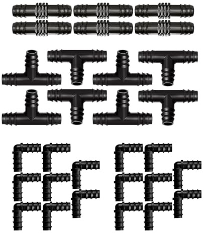 24 PCS Garden Automatic Irrigation Repair Straight Barbed connectors for use with Standard 16mm ldpe Water Supply Pipe